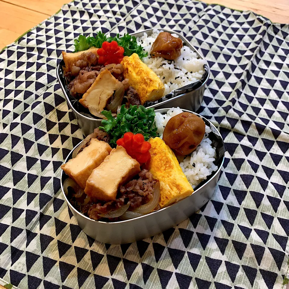 Snapdishの料理写真:牛肉と厚揚げの甘辛煮弁当✴︎|あやみんさん