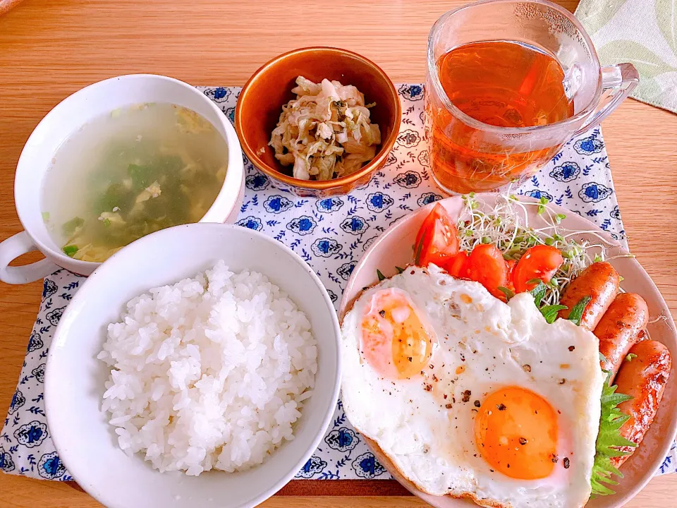 今日の朝ごはん～漬物ごま油炒めが米に合う\❤︎/|Japanese  spiritsさん