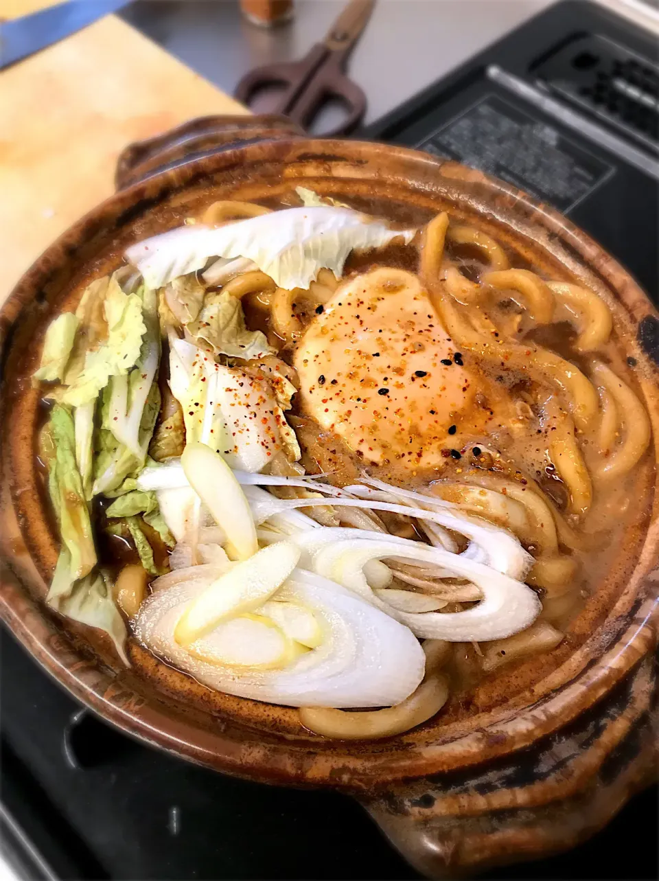 味噌煮込みうどん ←牡蠣の土手鍋|morimi32さん