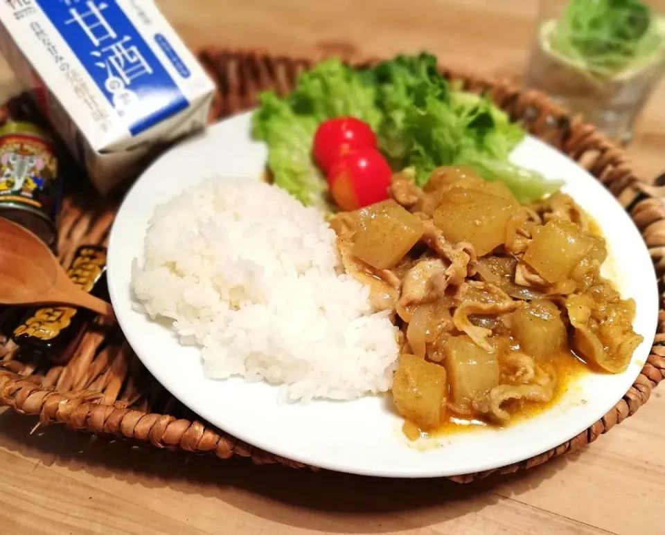 豚肉と冬大根のあま酒カレー|puchan_cafeさん