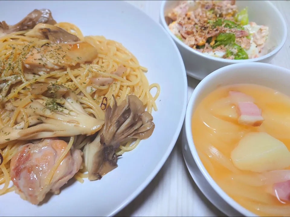 鶏肉と舞茸のパスタ|伊藤央さん