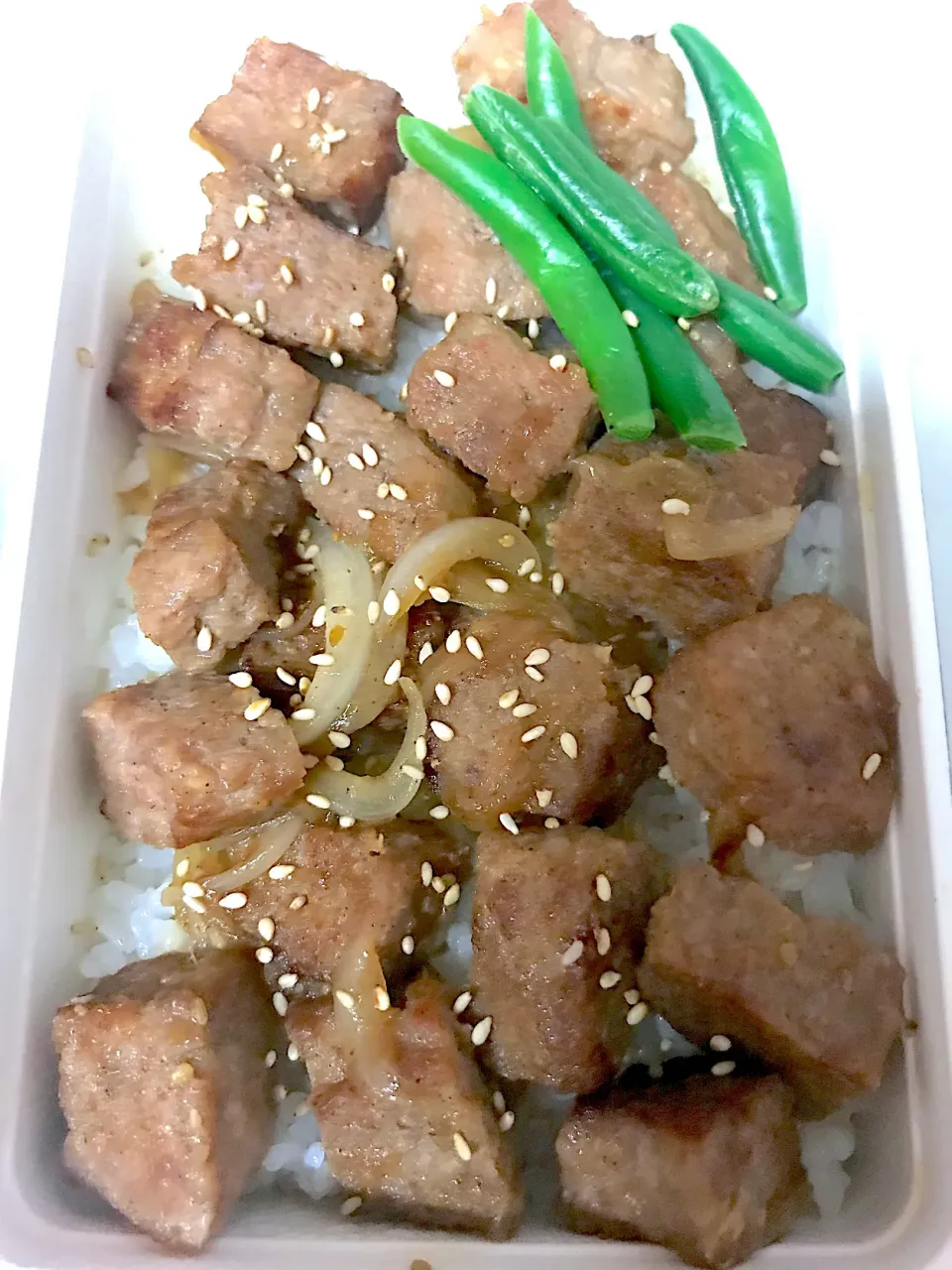 Snapdishの料理写真:サイコステーキ弁当|ピンキーさん