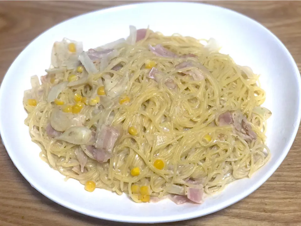 ☆コーンクリームチーズパスタ|まぁたんさん