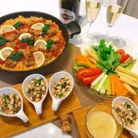 Snapdishの料理写真:パエリアでホームパーティー🥘🥂|itsu yukiさん