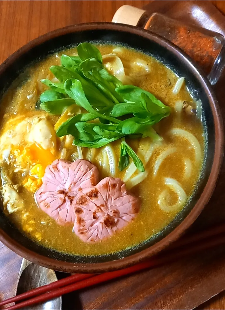 豆乳ｶﾚｰうどん|まりおさん