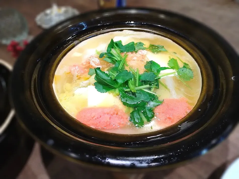 豆腐のたらこ餡　小鍋仕立て|古尾谷りかこさん