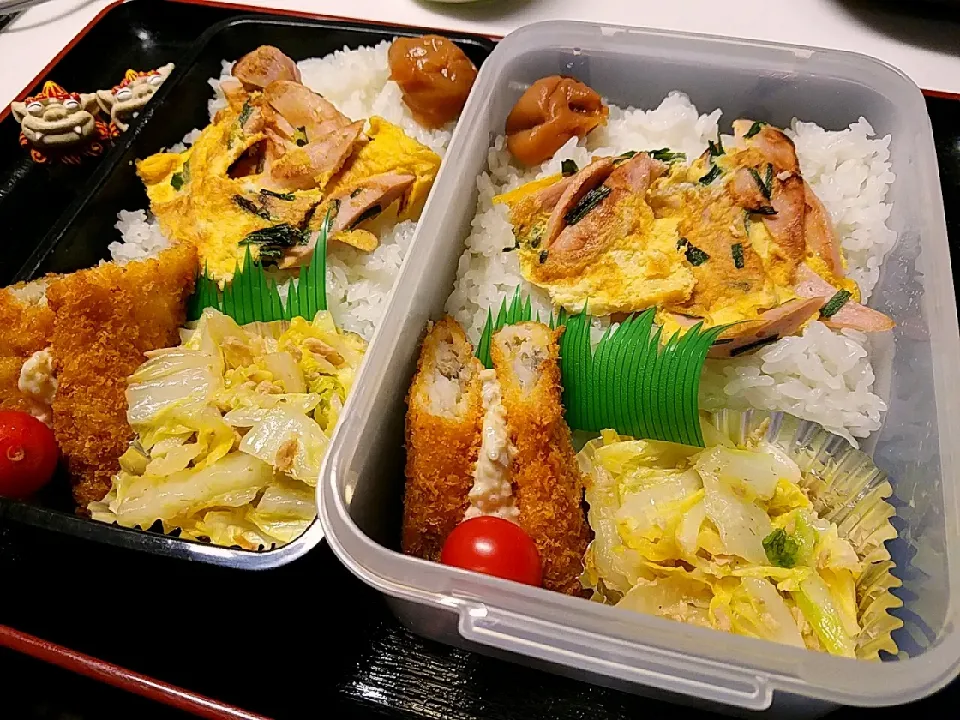 夫弁当、息子弁当|みどりさん