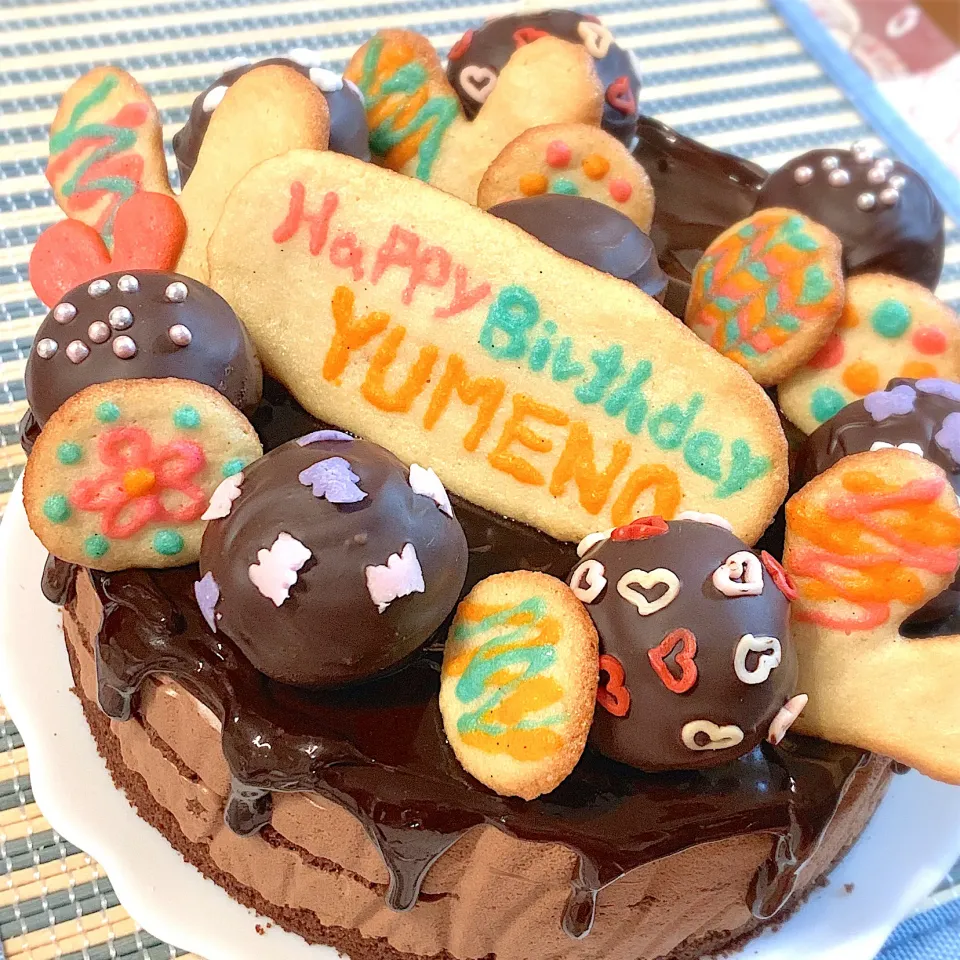 ❤︎オールグルテンフリー*.+ﾟチョコレートムースのバースデーケーキ＆デコラングドシャ❤︎|❤︎YUKARI❤︎さん