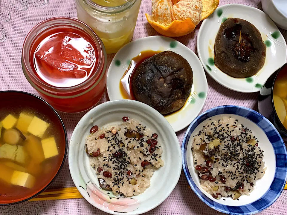 久しぶりの赤飯とお吸い物と美味な椎茸♪晩ごはん ~(^^)♡|Mieco 12943さん