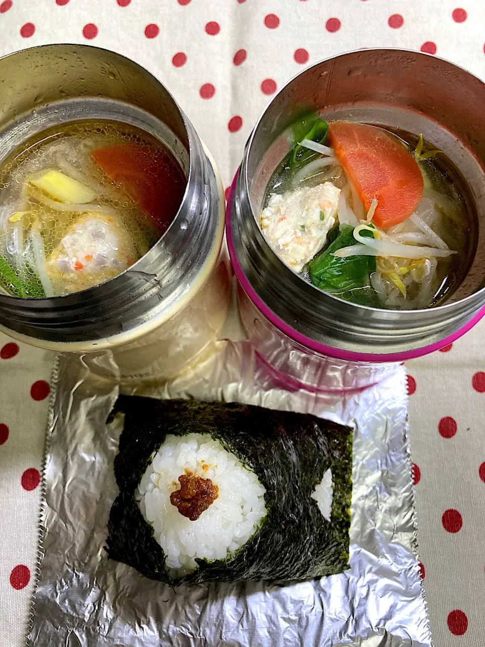 Snapdishの料理写真:2月2日　節分だけど 普通にスープ弁当🍙(笑)|sakuramochiさん