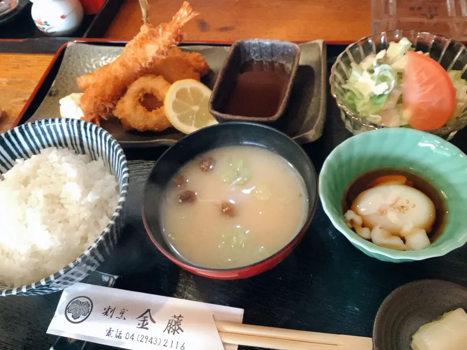 ミックスフライ定食🦐😋|アライさんさん