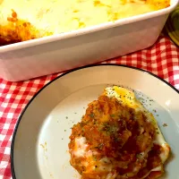 ミートソースとマッシュポテトのチーズ焼き|みかんさん