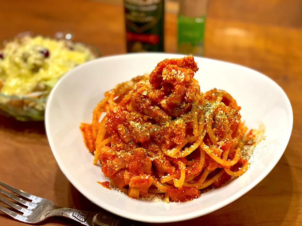 優しいトマトソースのパスタ🍝アマトリチャーナ🍴|まめすけ。さん