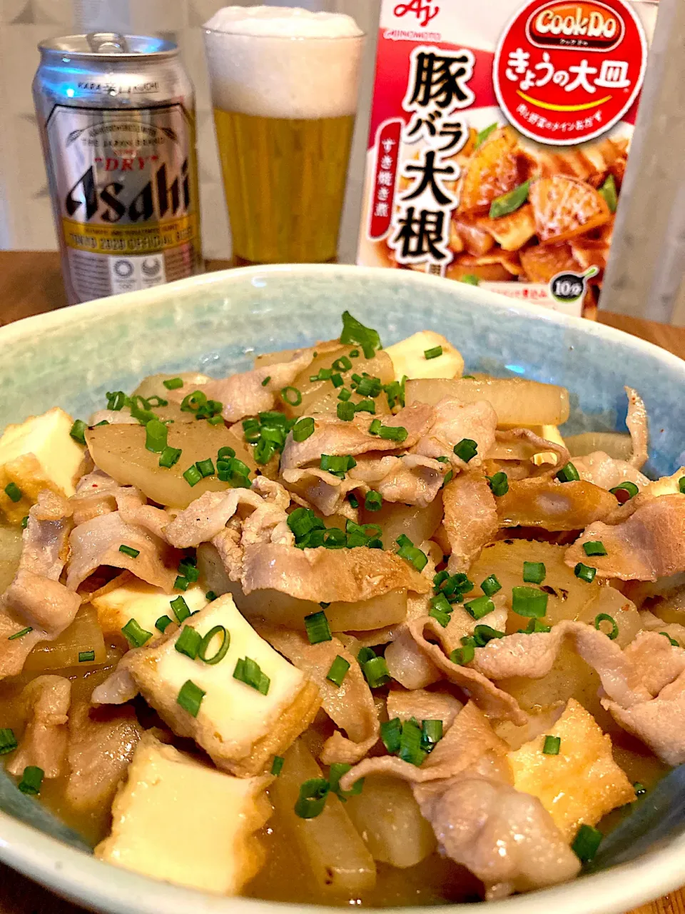 Snapdishの料理写真:豚バラ大根😋🍻💕✨豚トロで厚揚げと生姜入れました。|アイさん