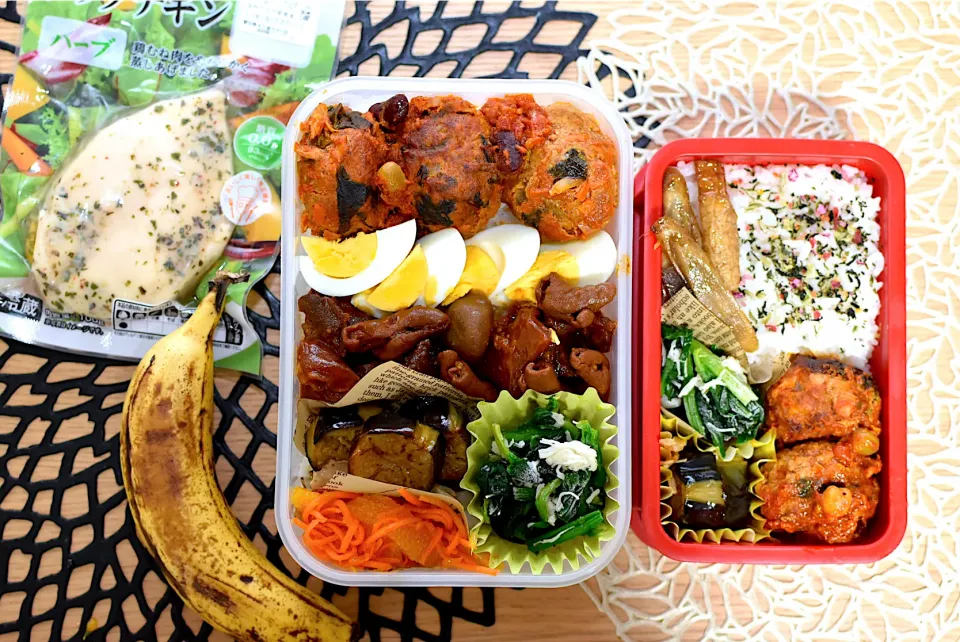 Snapdishの料理写真:#お弁当 #息子弁当 #高校生男子弁当 #男子弁当 #高校球児弁当 #作り置き弁当 #作り置き #常備菜 #豊かな食卓 #のっけ弁 #タッパー弁当 #自分弁当|dra-kichiさん