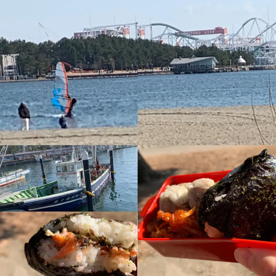 ピクニックは海の公園でお弁当は謎のおにぎり|シュトママさん