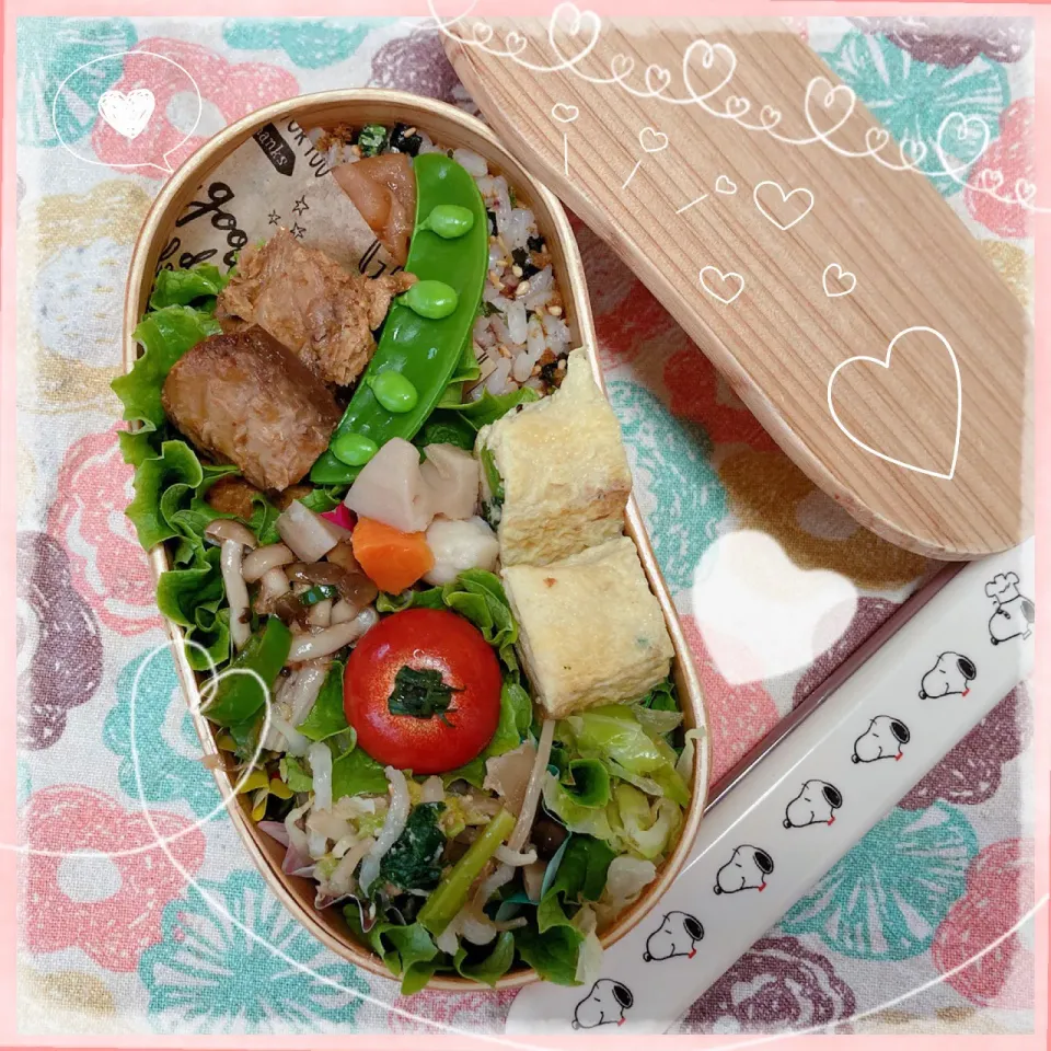 Snapdishの料理写真:２／８ ｍｏｎ サバの味噌煮弁当🍴|rinaronarさん