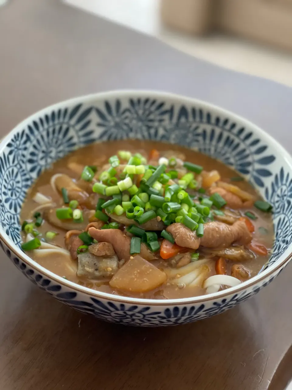 まりおさんの料理 もつ煮ｶﾚｰうどん|ナガマンさん