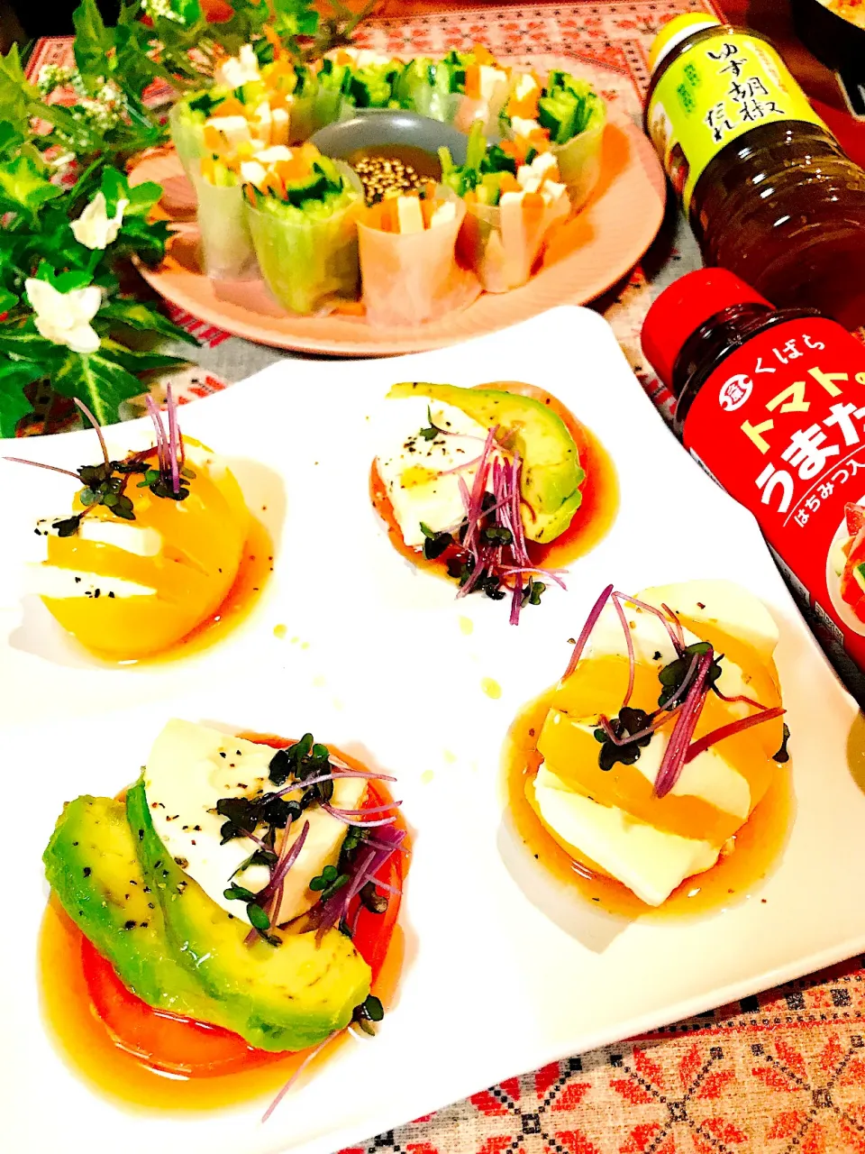 Snapdishの料理写真:✲︎くばら・トマトのうまたれ使用~カプレーゼ🍅✲︎|🌼はなちゃん🌼さん