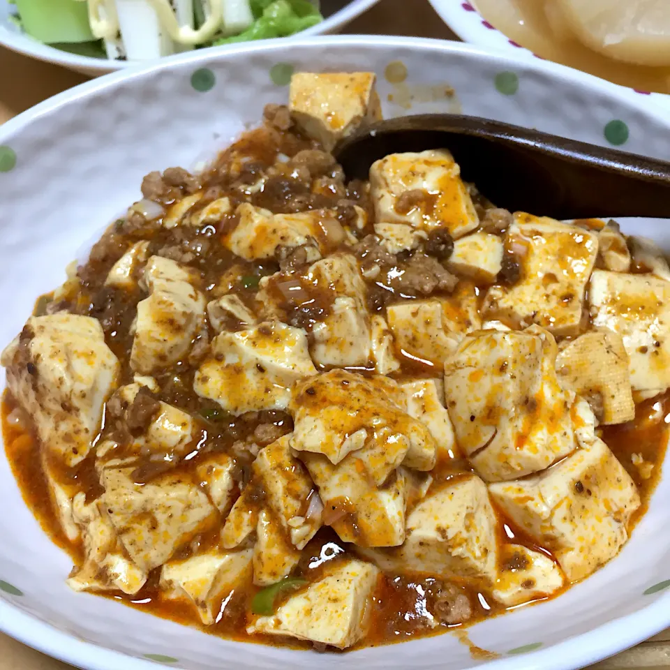 在宅勤務中の男飯(麻婆豆腐)|おおもりの星さん