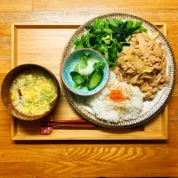 生姜焼き定食|ちびすけの毎日ごはんさん