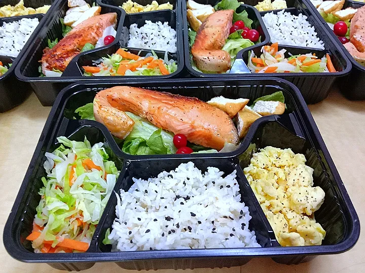 Healthy Lunch Box
@Pan Fry Salmon Fish
@Cabbage with Carrot
@America Fry Eggs
@Tofu @ Cranberries
@Steady Rice|steady chanさん