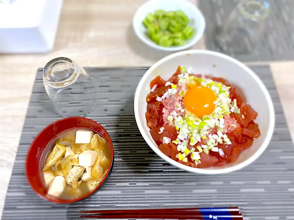 Snapdishの料理写真:ネギマグロ定食|りほさん