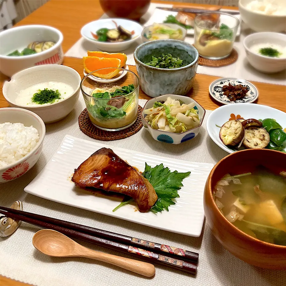 鰤照りの晩ごはん|むぎこさん