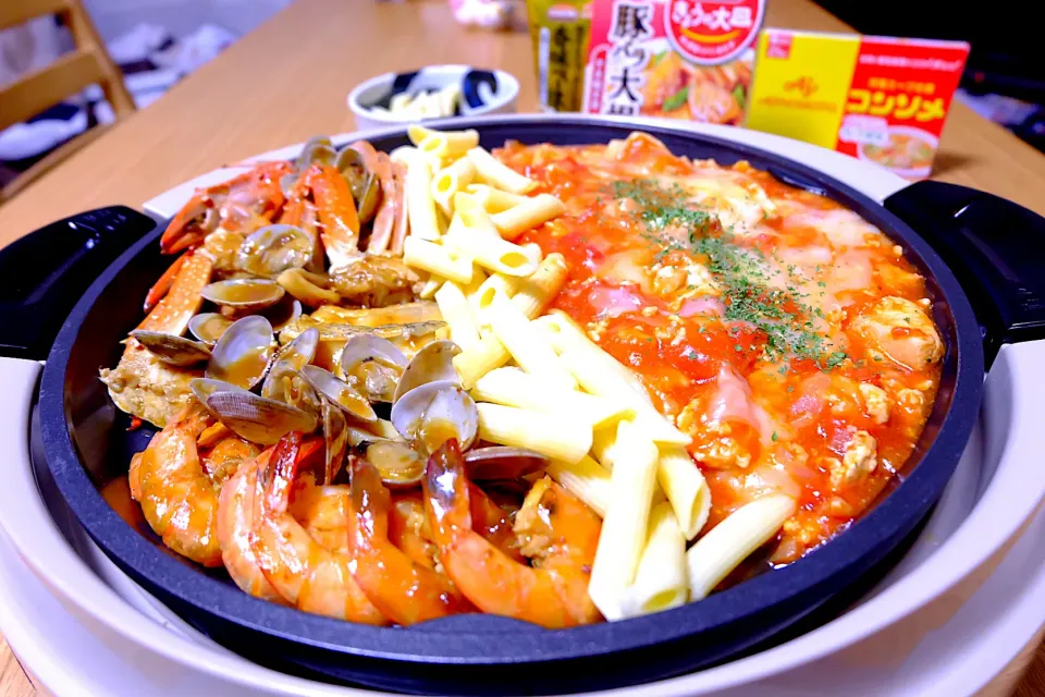 海の幸vsヘルシー鶏肉　　パスタ🍝がよく合うメニュー対決🏆|ぴーちゃんさん