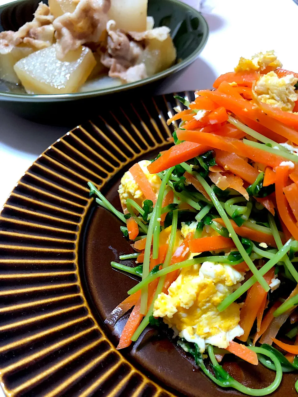 豆苗の炒め物|おさかなさん