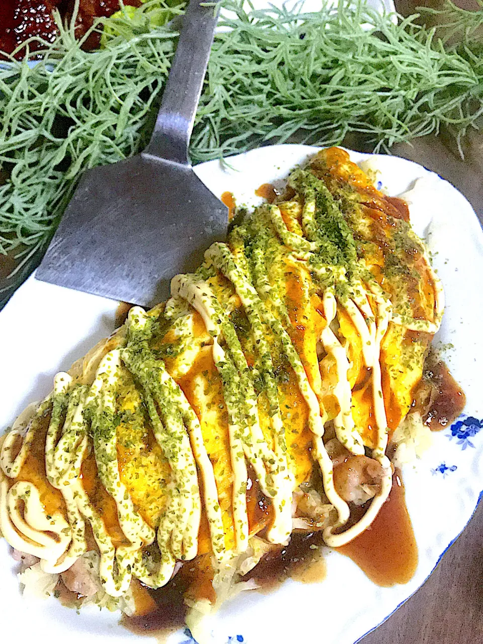 Snapdishの料理写真:三浦野菜の寒キャベツでとんぺい焼き❤️|🌺🌺Foodie🌺🌺さん