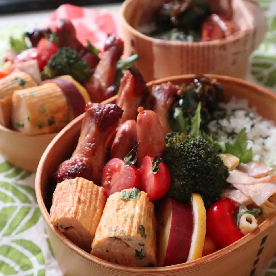 中学生男子年子弁当🍱ローストチキン🐓|なかじー。さん