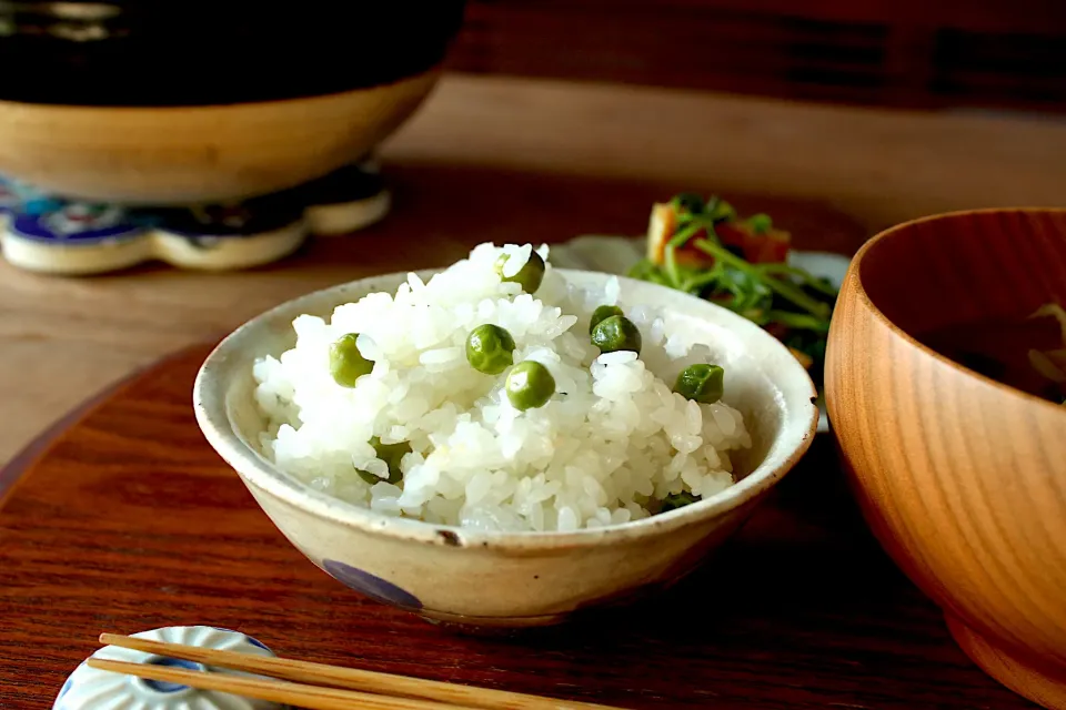 Snapdishの料理写真:青豆ごはん🌸|よっすぃさん