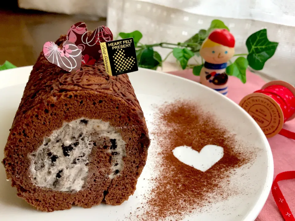 Snapdishの料理写真:オレオロールでハッピーバレンタイン(๑>◡<๑)♡|yu.uyさん