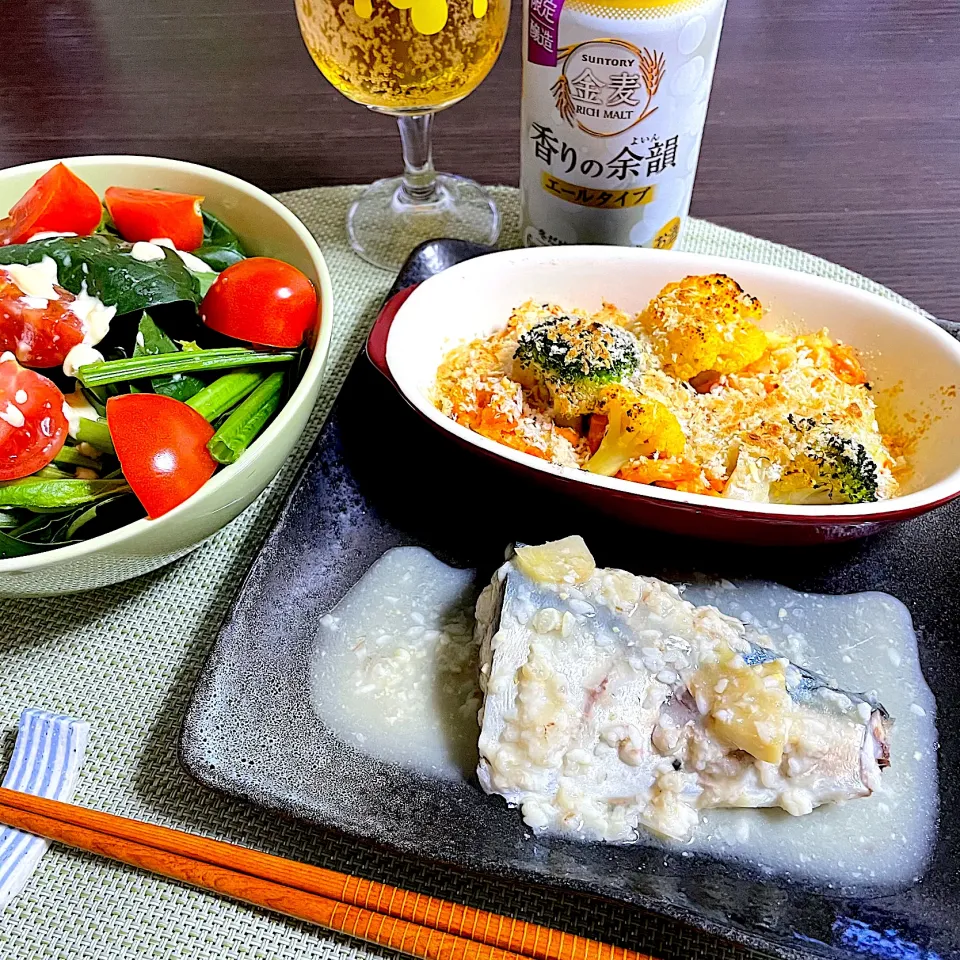 Snapdishの料理写真:2/13晩ご飯：鯖の味噌麹甘酒煮|ななみんさん