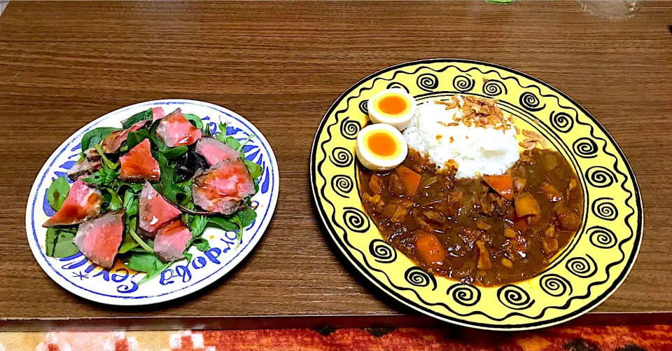 ハヤシライスとローストビーフサラダ|つばりん亭さん