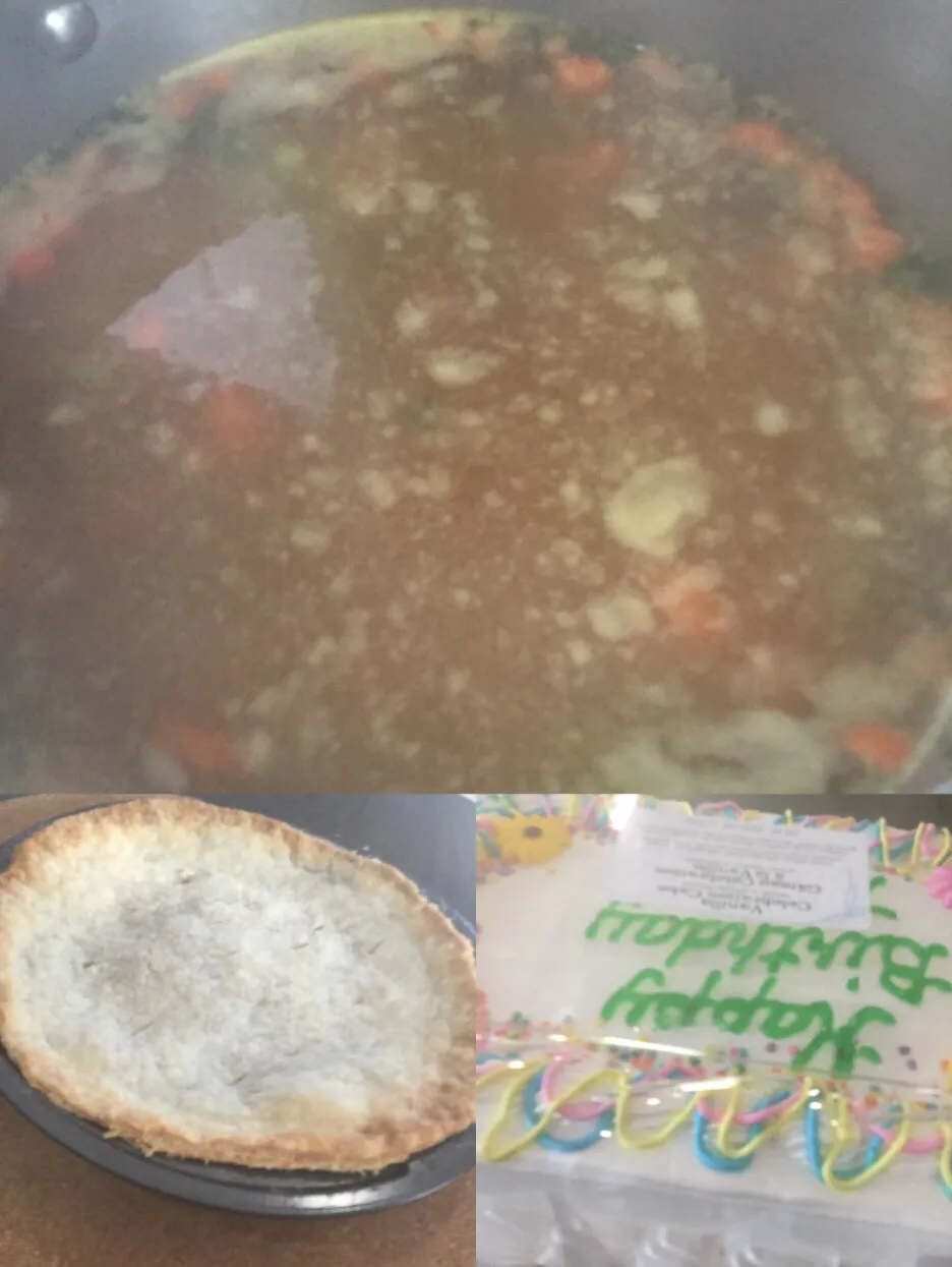 Homemade chicken soup,apple pie and my birthday cake|ninja kittyさん