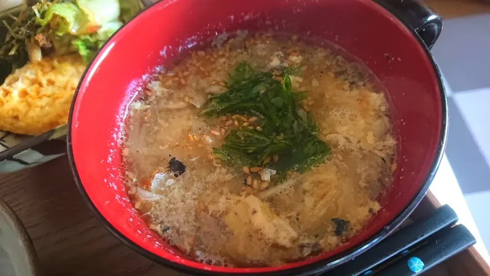 からあげビールさんのさば缶かきたま味噌汁～|ちかっちさん