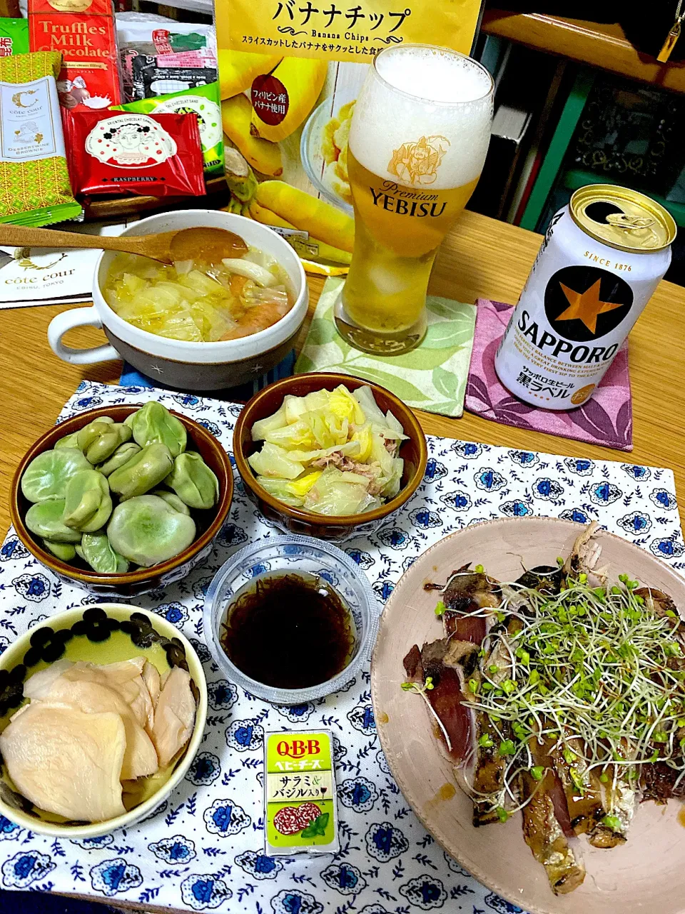 Snapdishの料理写真:今日の晩酌♡デザートワインブラウニーあり❁.*･ﾟ|Japanese  spiritsさん