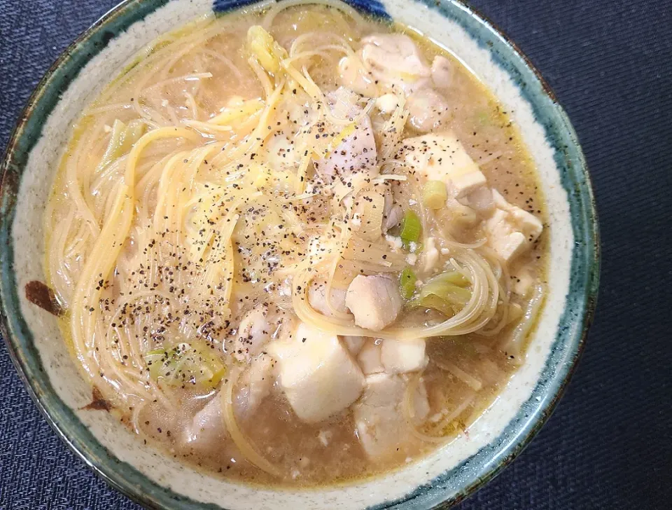 鱈とキャベツの味噌スープパスタ☆|けんさん