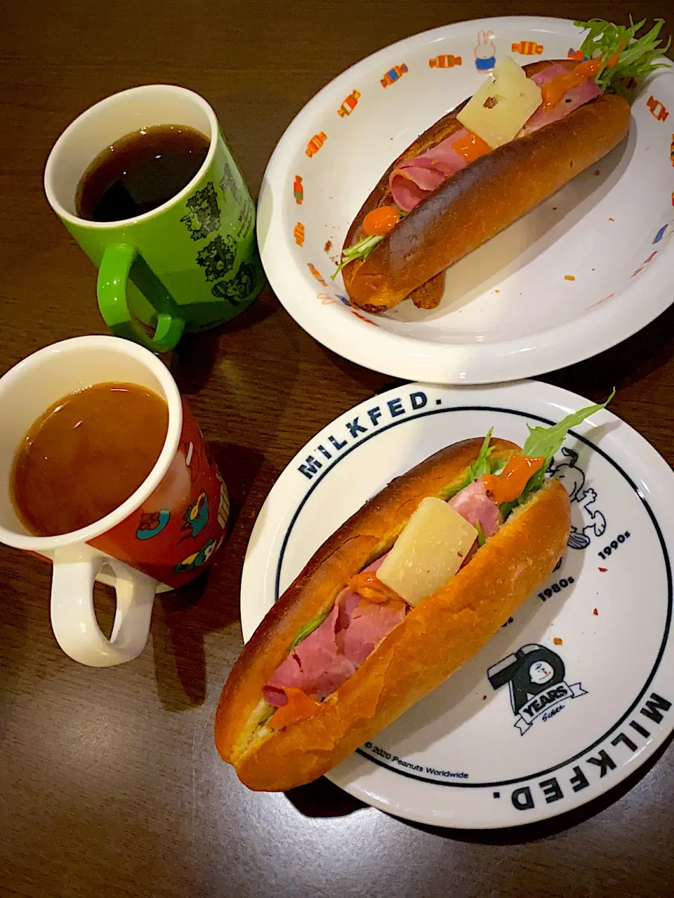 Snapdishの料理写真:牛タンとアジアーゴチーズのトーストサンド　🥖　コーヒー☕️|ch＊K*∀o(^^*)♪さん