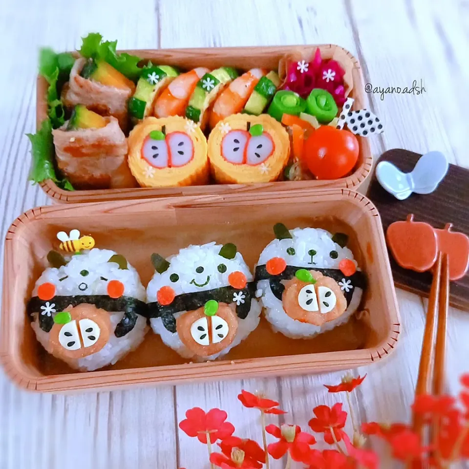 まんまるパンダ🐼
明太チーズのリンゴ🍎おにぎり弁当|ayano.adshさん