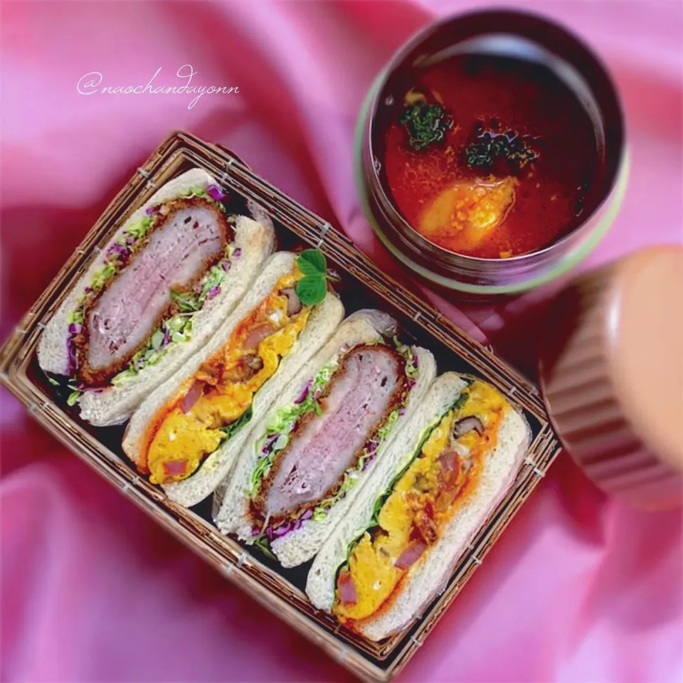 Snapdishの料理写真:#今日のお弁当#サンドイッチ弁当|naochandayonnさん