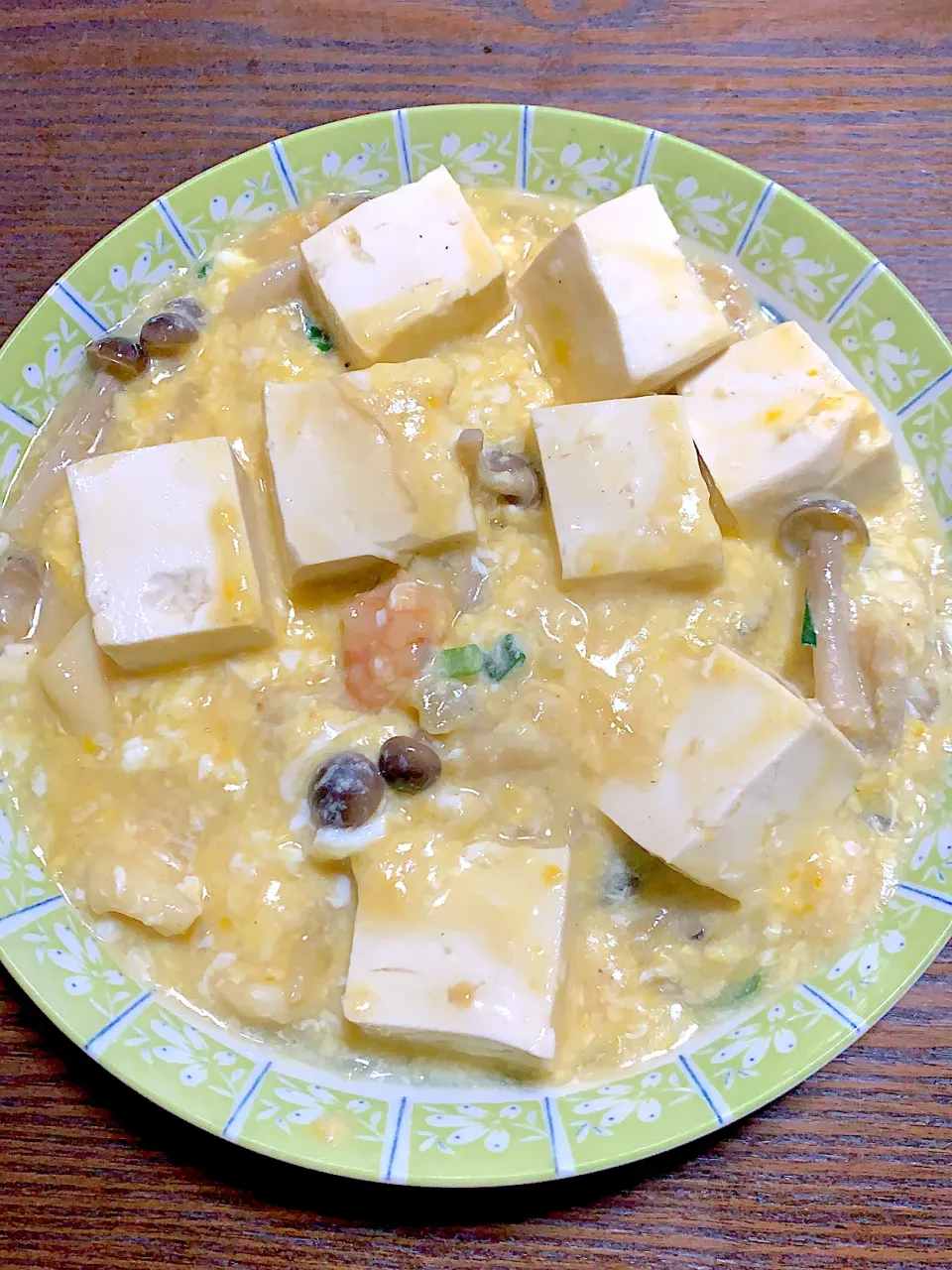 昨夜の残りの中華餡をアレンジして豆腐。たまご入り🥚|きよっさんさん