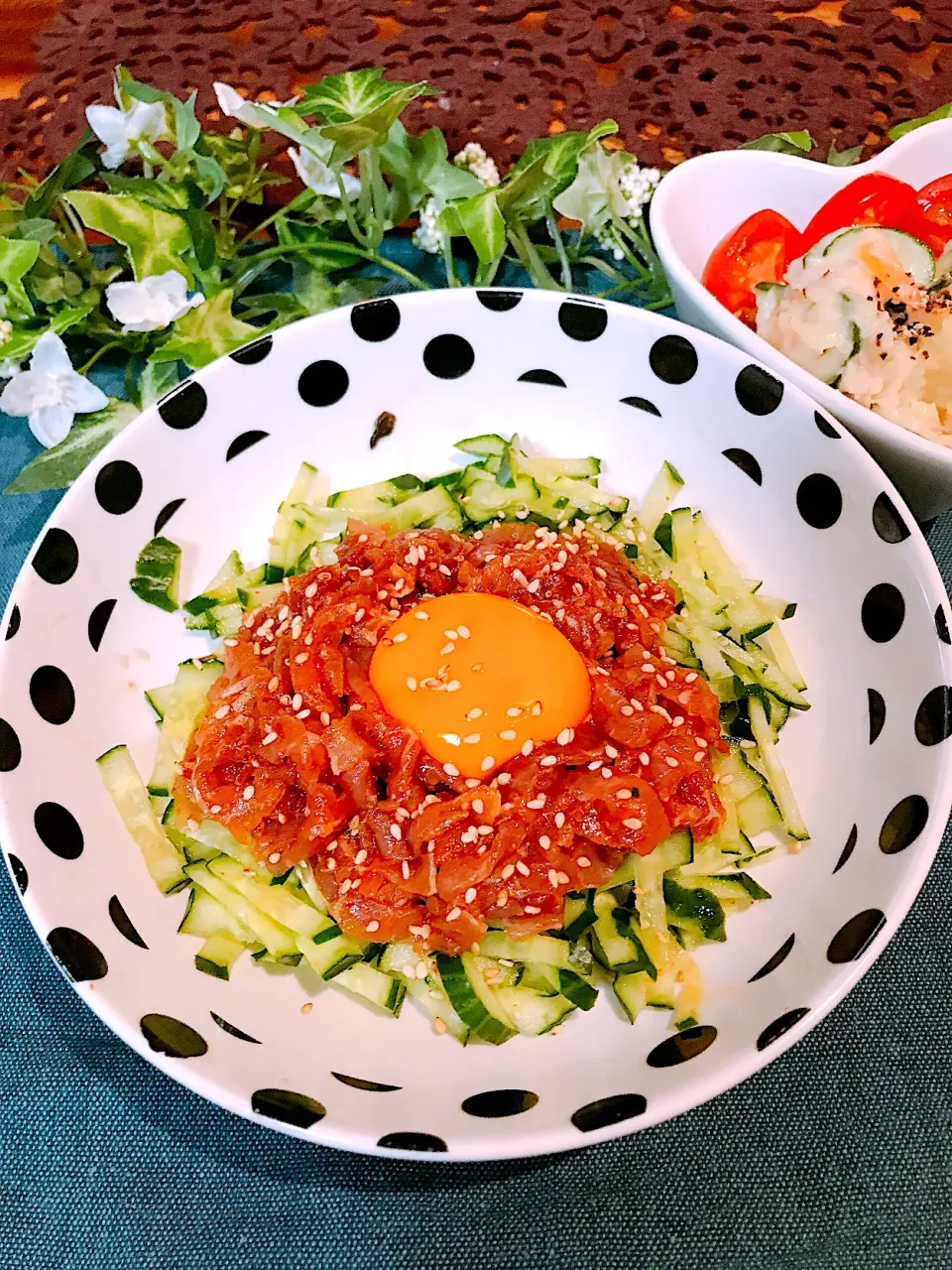 Snapdishの料理写真:✧︎生ハムのユッケ✧︎🎀🎀|🌼はなちゃん🌼さん