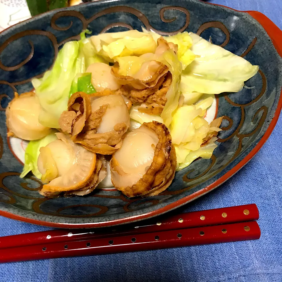 ホタテとキャベツのバター醤油炒め|あさかさん