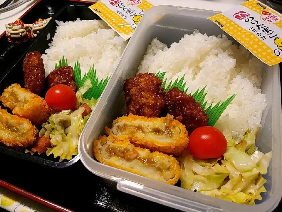 夫弁当、息子弁当|みどりさん