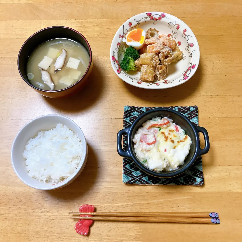 長芋とカニカマのチーズ焼き🦀🧀　　ちくわのガーリックマヨ|ちゃみこさん