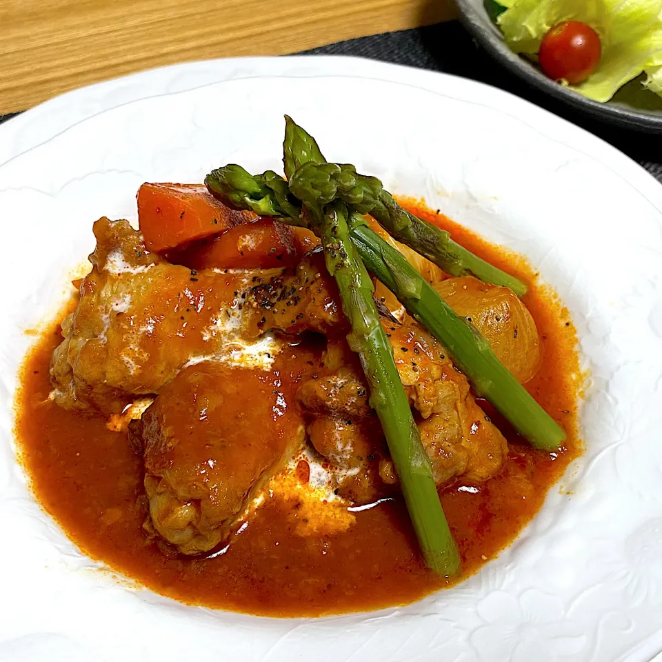 志野さんの料理 コンソメいらないよ〜                                     鶏手羽元のカチャトーレ    甘酒煮込み(鶏肉のトマト煮)|sakurakoさん