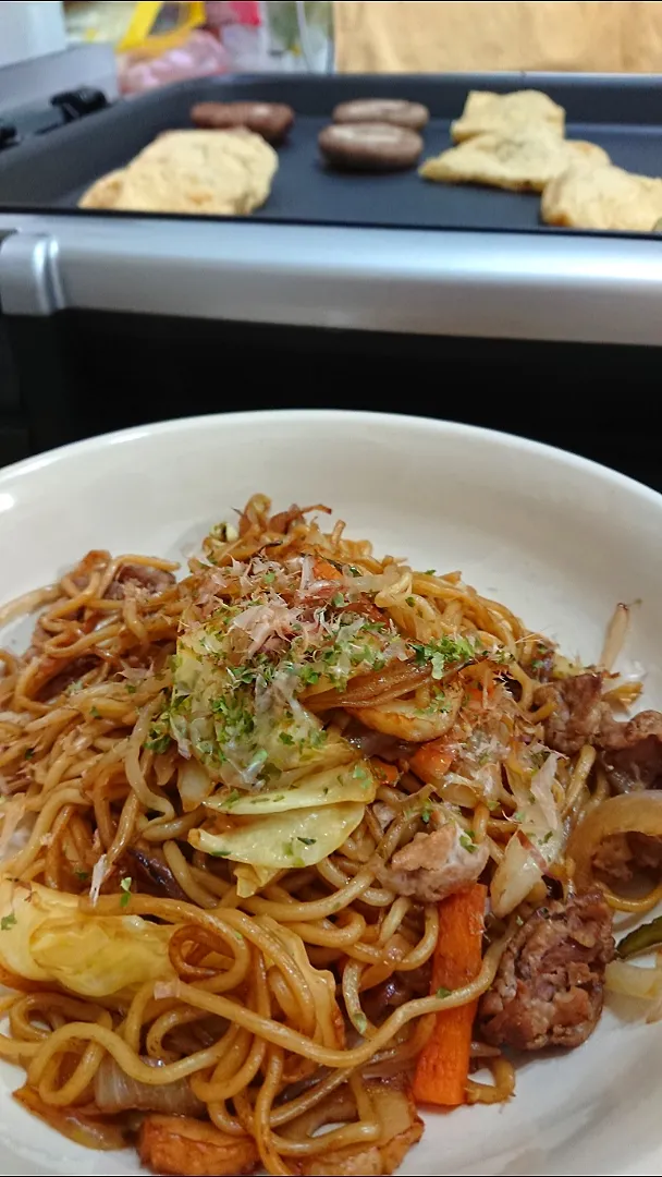 ホットプレートで焼きそば|ゆりちさん